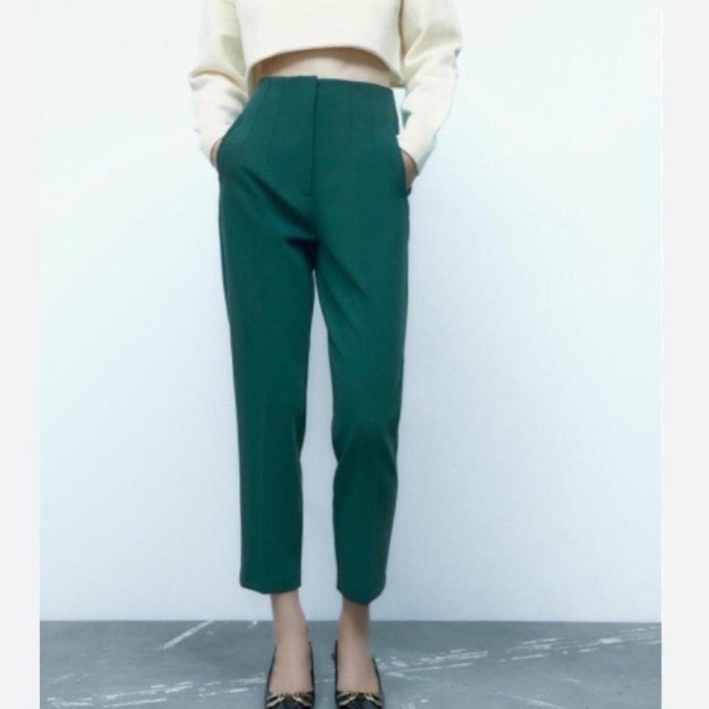 Zara green high waisted pants
